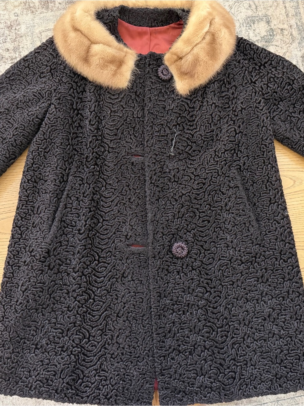 Vintage 1960's Astarkin Lepshire coat with mink fur collar